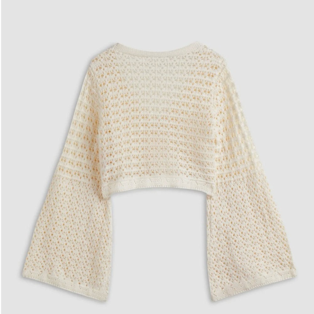 NWT Women's Apricot Cropped Knit Sweater Sz Large - Picture 4 of 6